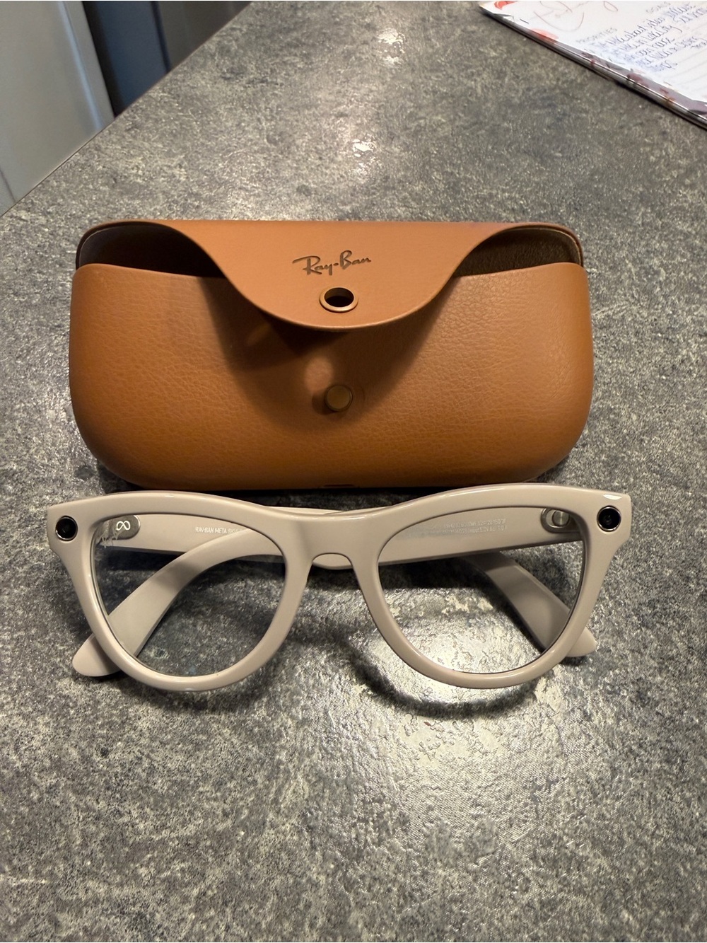 Ray-Ban Beige Cat-Eye Optical Glasses with Brown Case